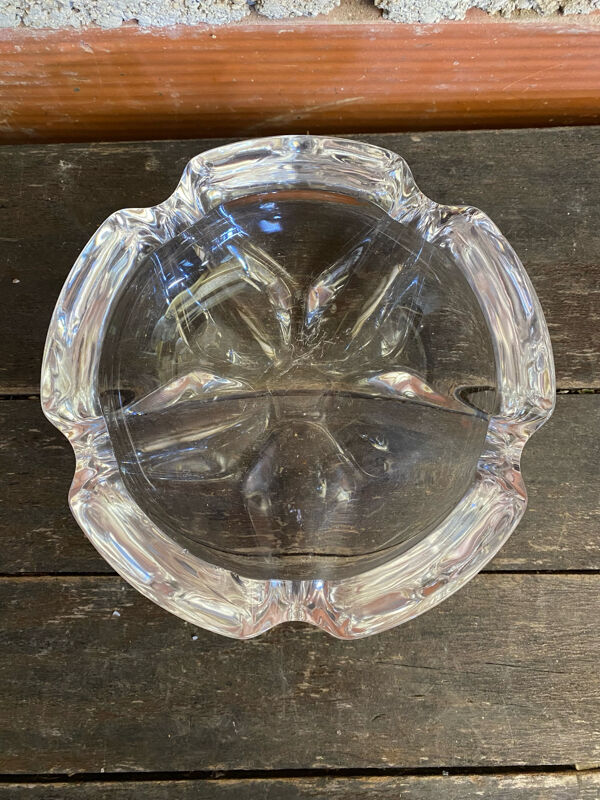 Vide Poche Cendrier Ancien Style DAUM Cristal Forme Pétale Vintage #D8