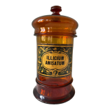 Amber brown glass medicine jar