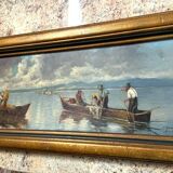Gabrielle Rainer: oil painting on panel / fishermen