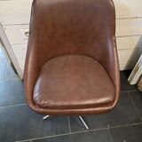 Swivel armchair with chrome metal legs from the 70s