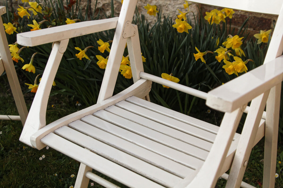 Salon de jardin en bois, 4 fauteuils