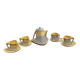 Cracked yellow Bat Trang tea set made in Vietnam