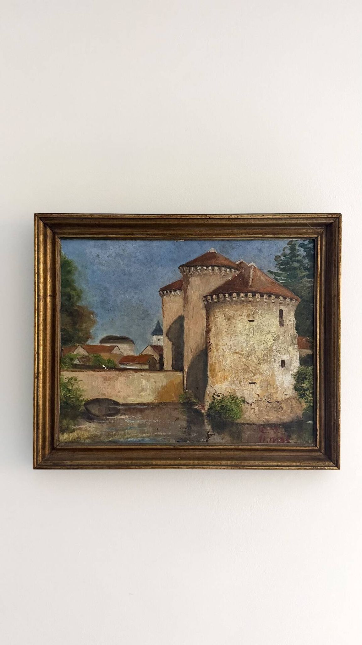 Château de Bourg-Archambault – Oil on canvas dated 1885 – Monogram