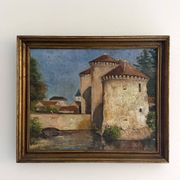 Château de Bourg-Archambault – Oil on canvas dated 1885 – Monogram