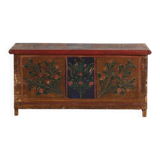 Antique wedding chest with polychrome floral motifs (circa 1860) #104