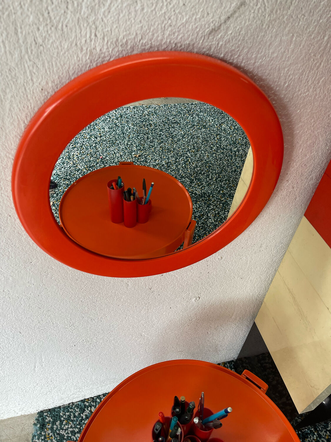 Authentic syla mirror in orange plastic from the 70s / seventies / space age