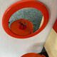 Authentic syla mirror in orange plastic from the 70s / seventies / space age