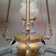 Metal pendant light with 4 flames
