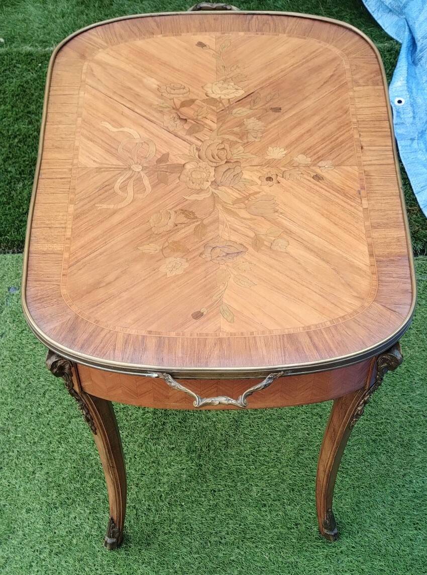 Louis XV style marquetry table