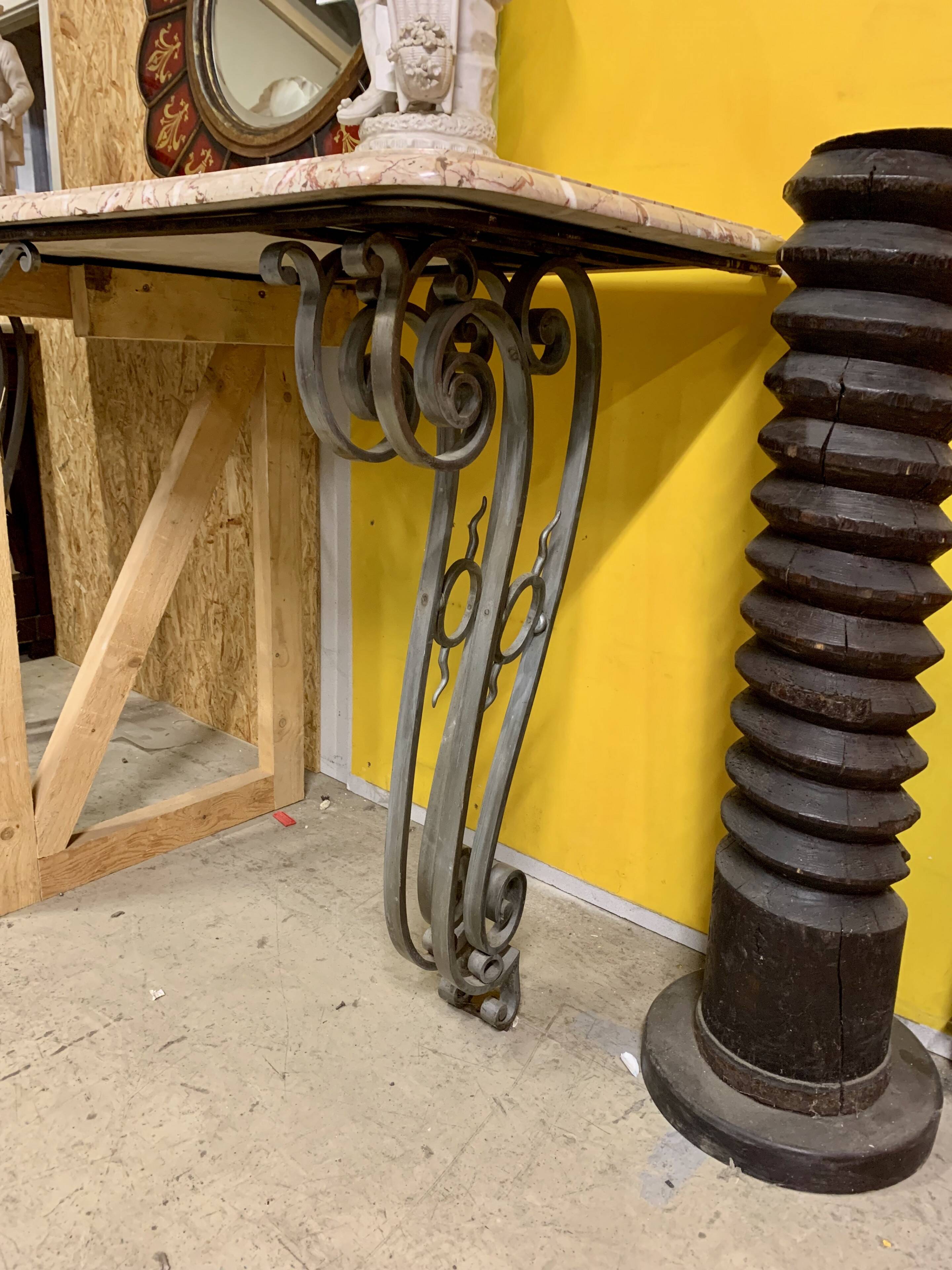 Large wrought iron console