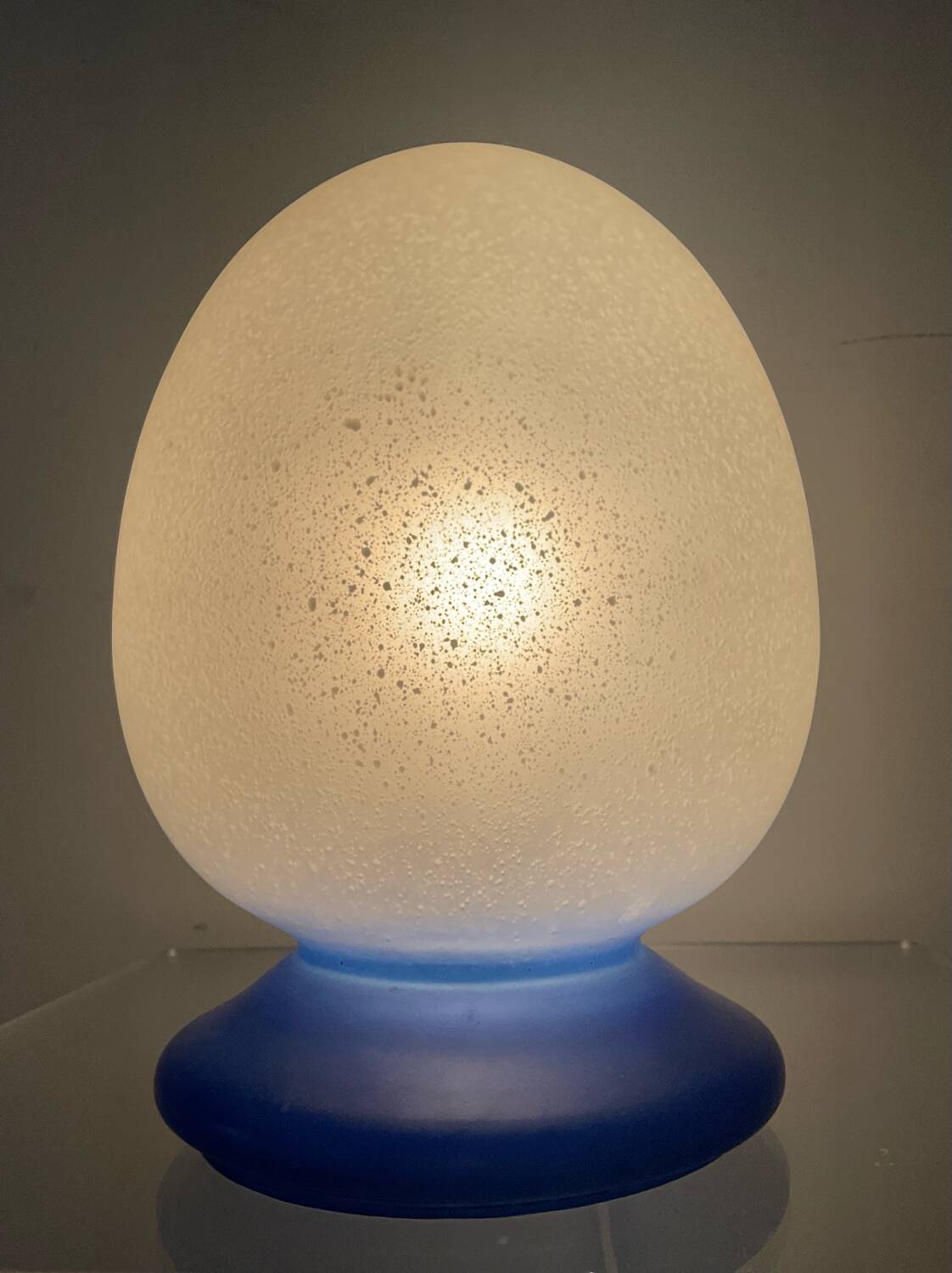 80s glass paste egg lamp