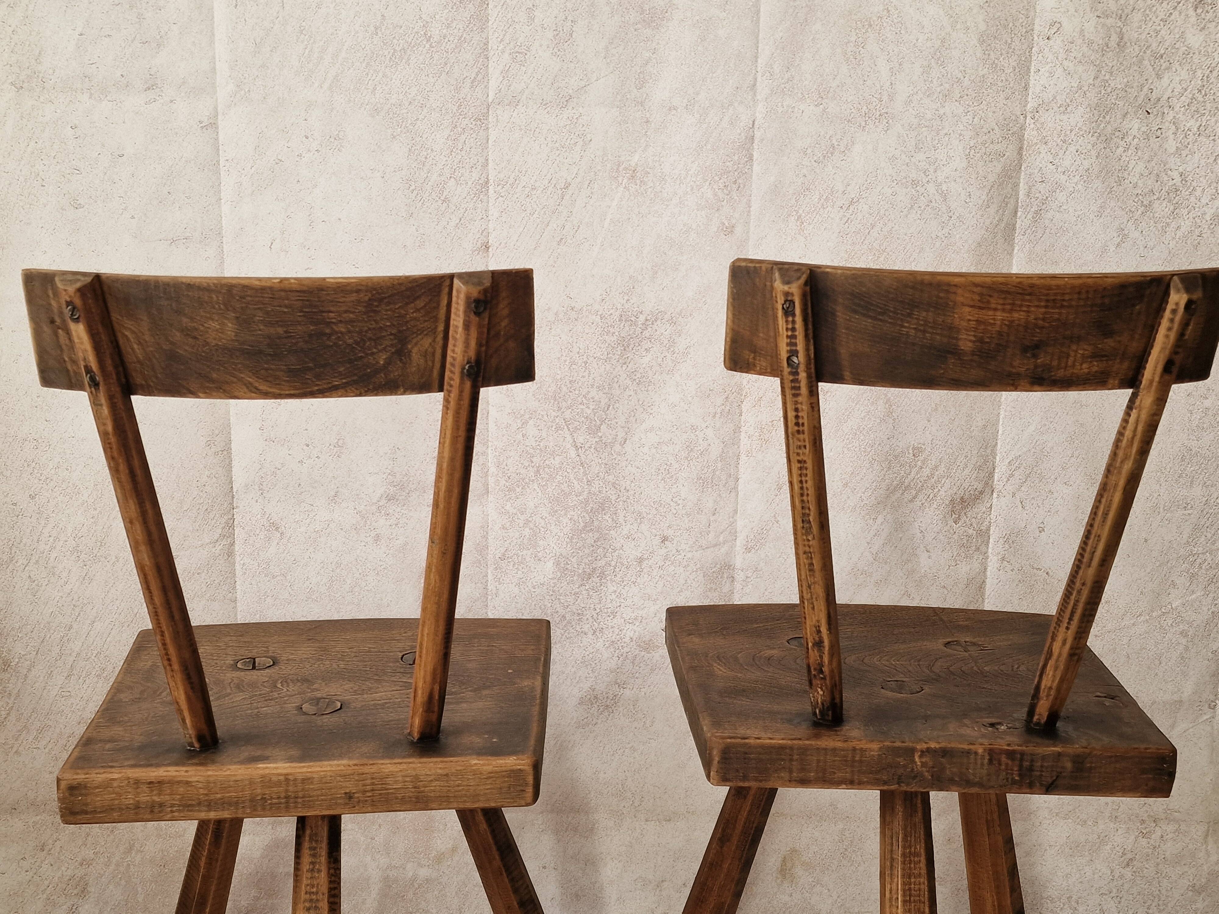 pair of brutalist wabi sabi style chairs
