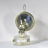 Vintage kerosene lamp with reflective mirror