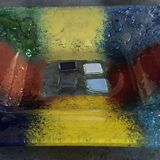 Murano art glass pocket tray, color blocks