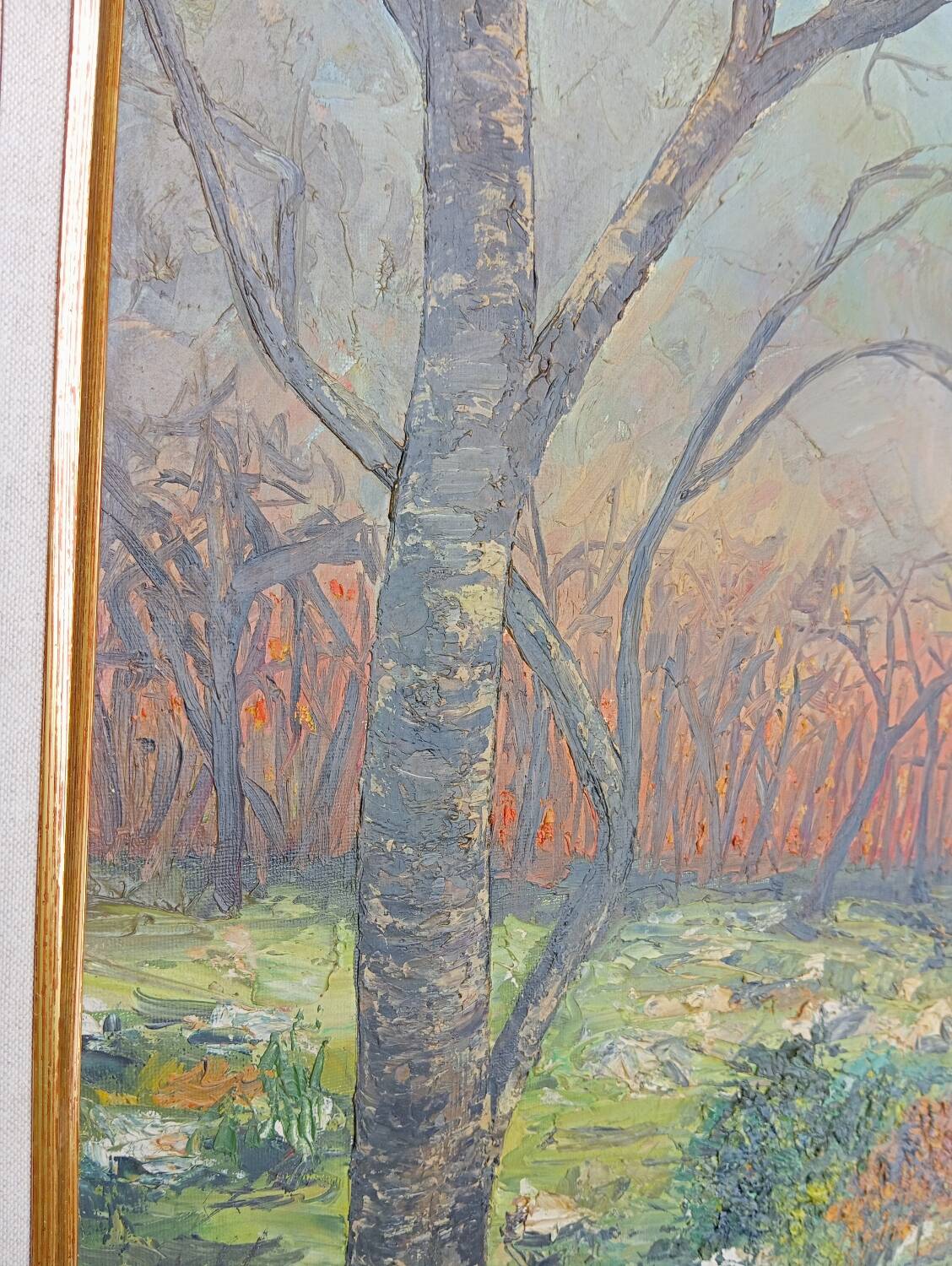 Oil on canvas landscape, 49 x 67 cm signature to be identified