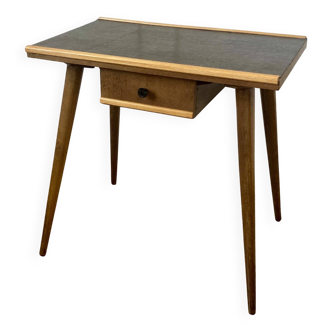 Vintage bedside table with compass feet