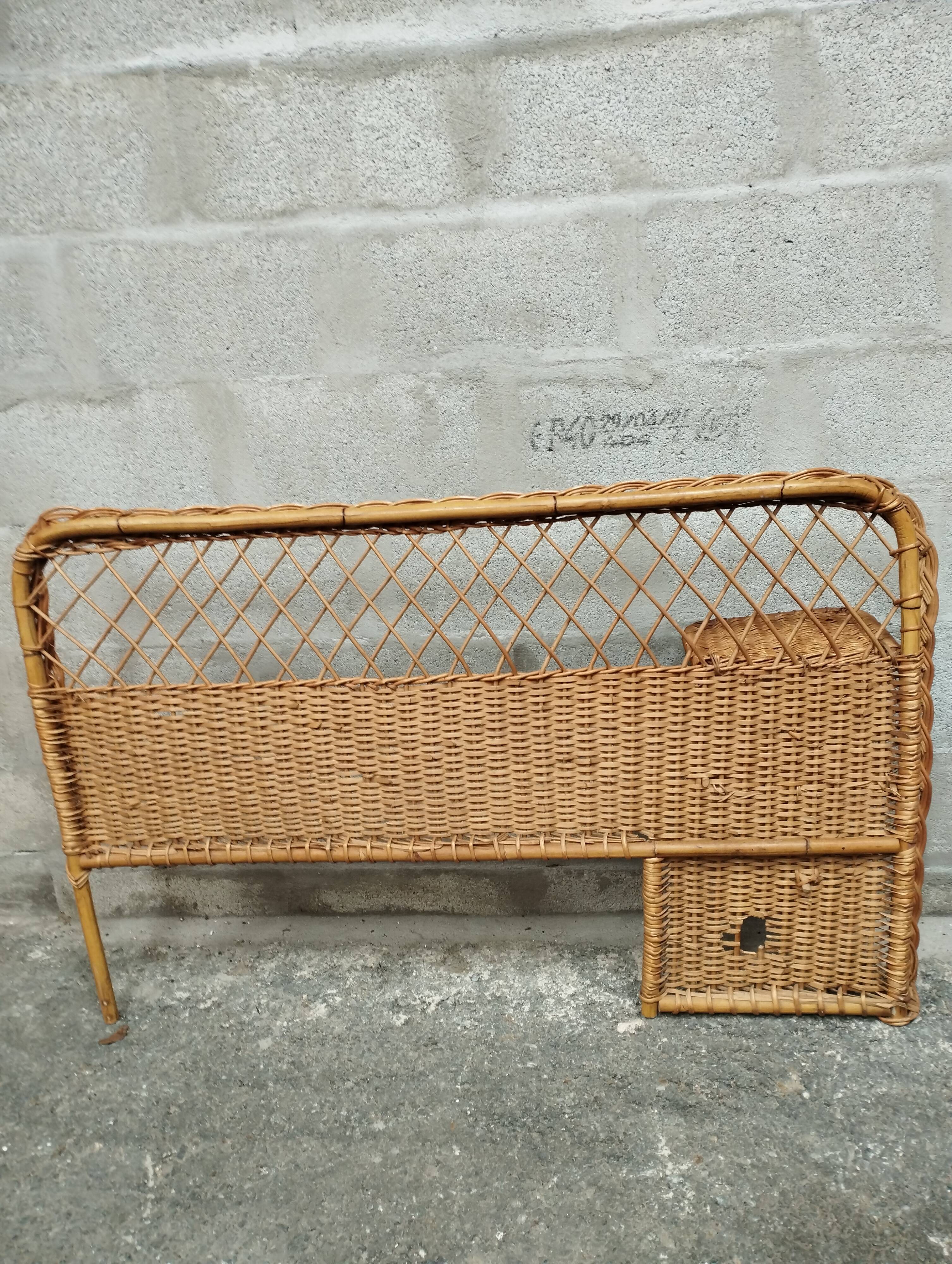 Vintage 50s rattan headboard