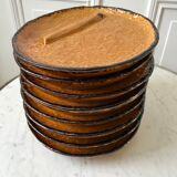Set of 8 ceramic asparagus plates from Poët Laval 60s-70s