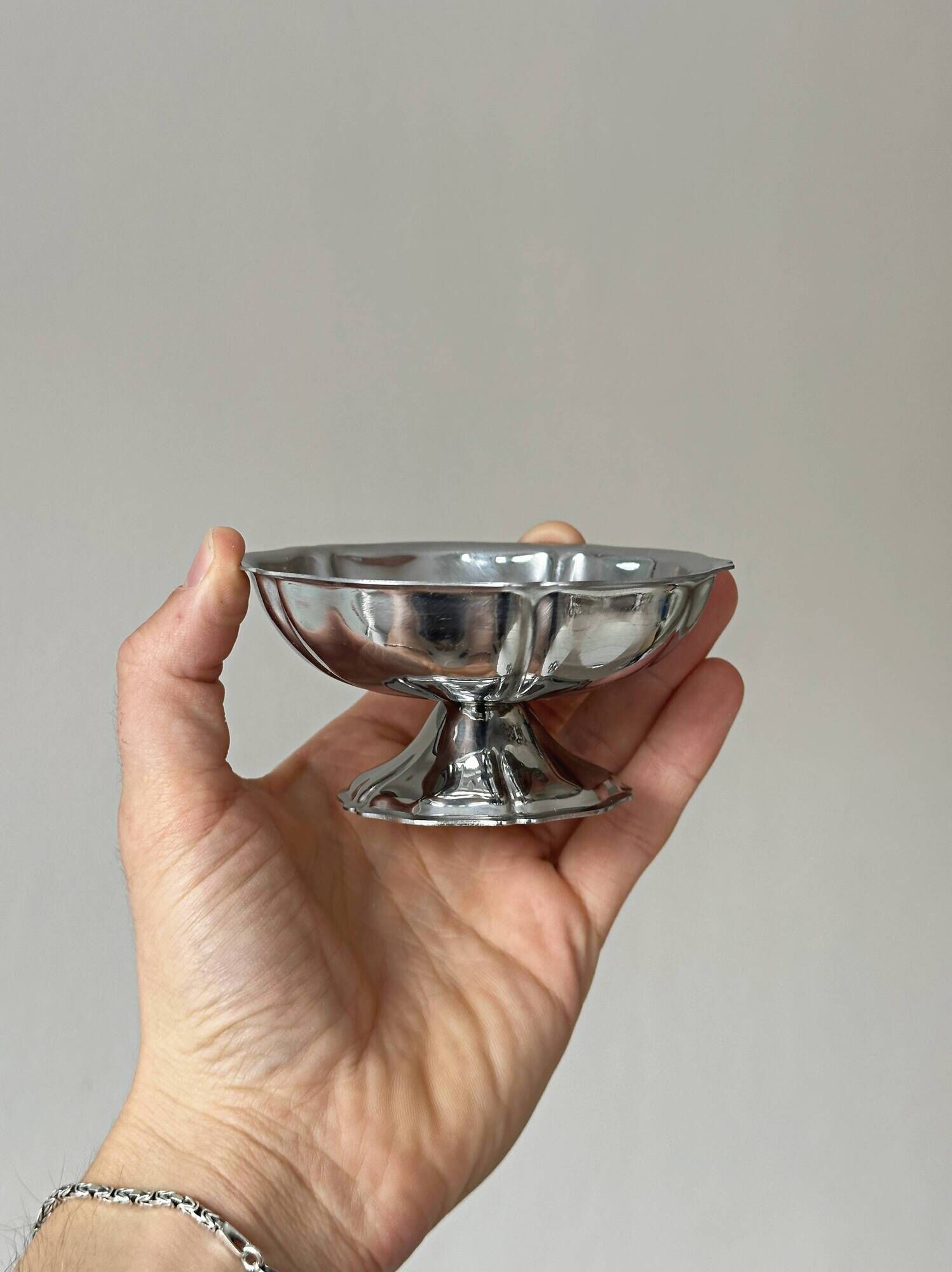 Set of 5 vintage silver-plated ice cream cups