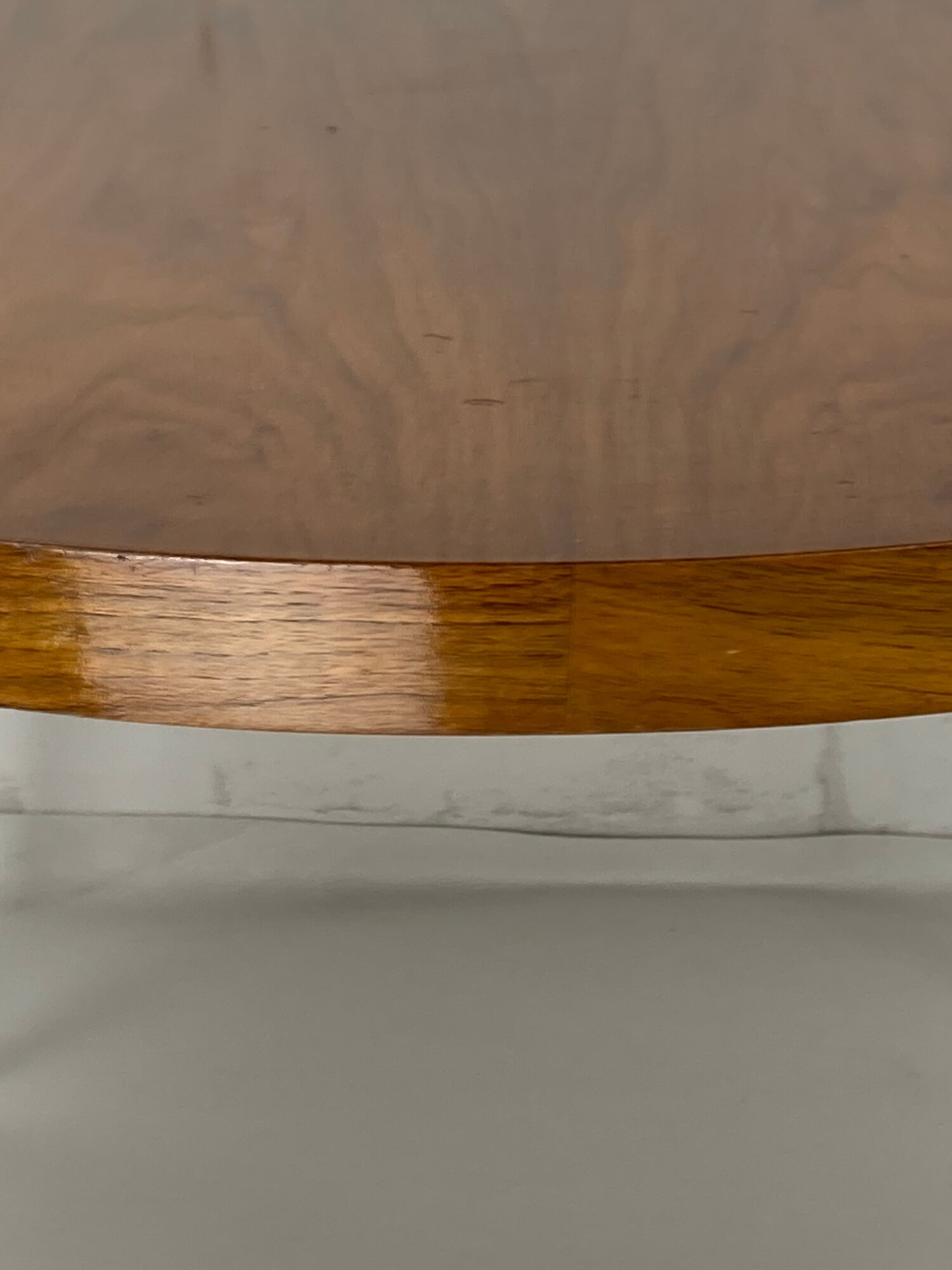 Italian round table with tapered brass leg ends, 1950s