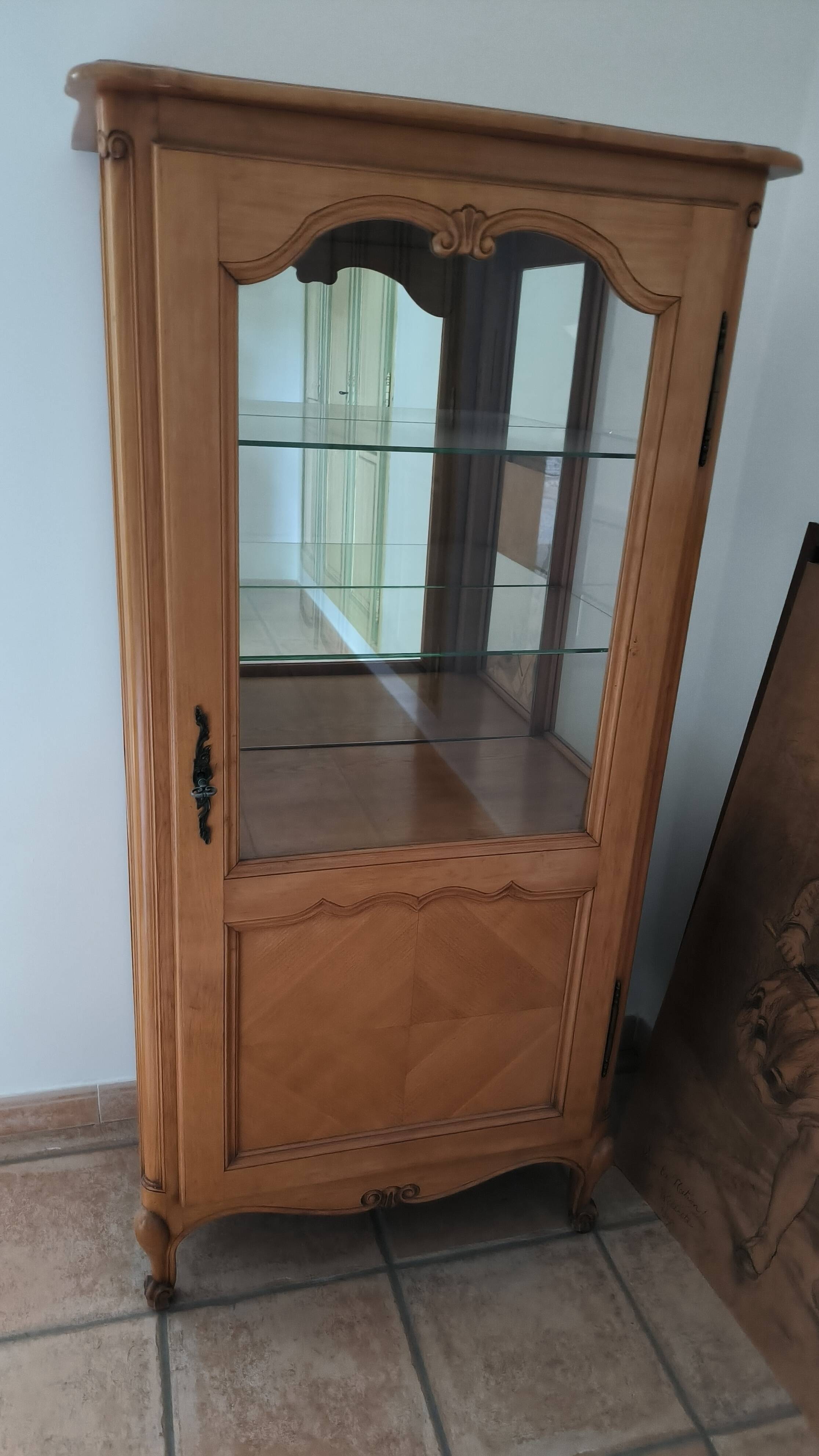 Antique solid wood display cabinet