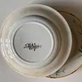 Set of 7 Sarreguemines Bamboo plates 1880 iron earth