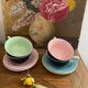 4 vintage coffee cups