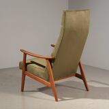 Vintage green velvet armchair