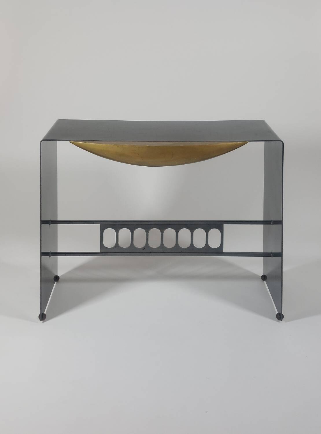 Table console en acier laqué vintage postmoderne par Bucciarelli Milano
