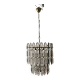 Lustre en cristal et laiton des années 1970