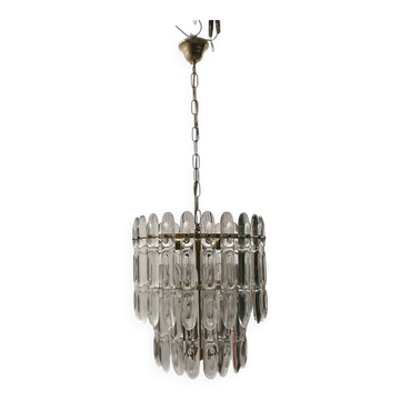 Crystal & Brass Chandelier 1970s