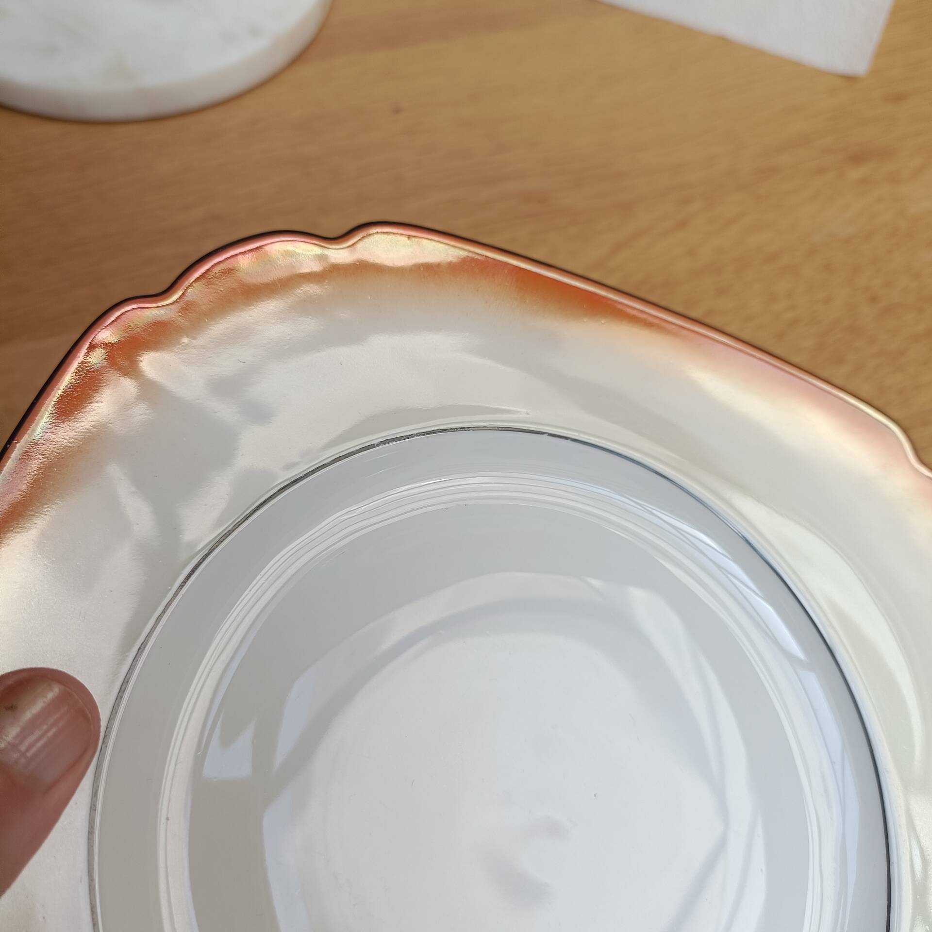 Orange porcelain dessert plates