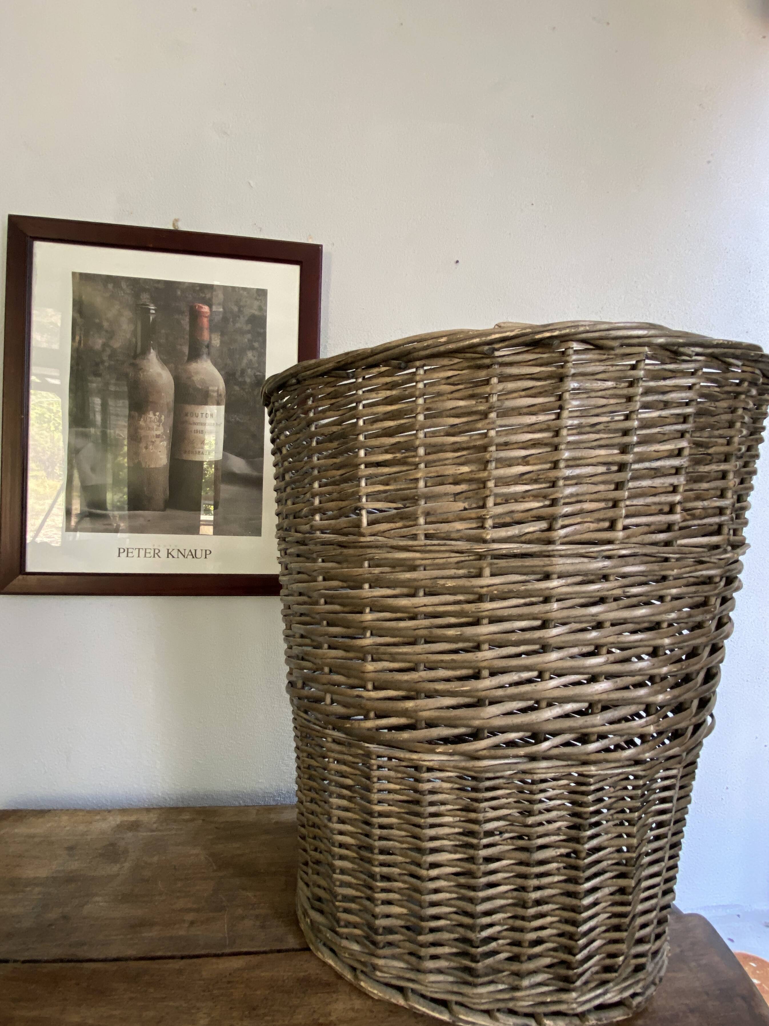 XXL 57cm grey wicker basket