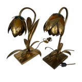 Table lamps in brass and enamel