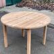 Renovated round Scandinavian dining table, extendable, made of solid wood, 110-140cm.