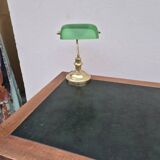 Louis XVI style minister's desk in solid walnut, 4 drawers, old manufacture