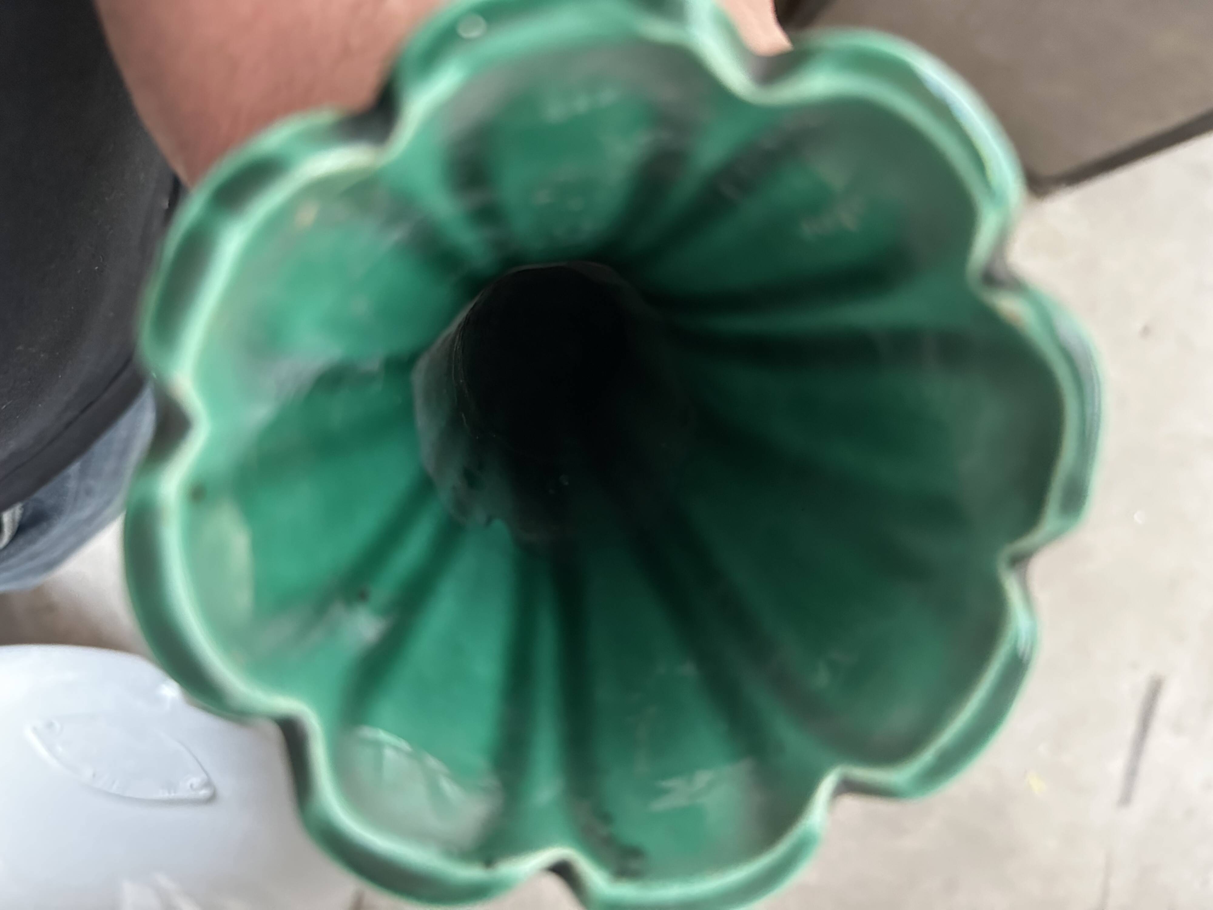 Pair of Art Deco vases circa 1920 - green glazed ceramic