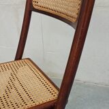 Folding chairs in wood and cane, 80's