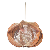 Suspension vintage en bois et fils