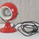 Vintage red “metal” ball lamp