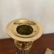 Pair of brass column candle holders