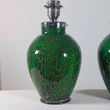 Pair of chrome glass table lamps Ikora WMF Art Deco Karl Wiedmann 1930