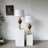 Paire de lampes de table Philippe Barbier années 70