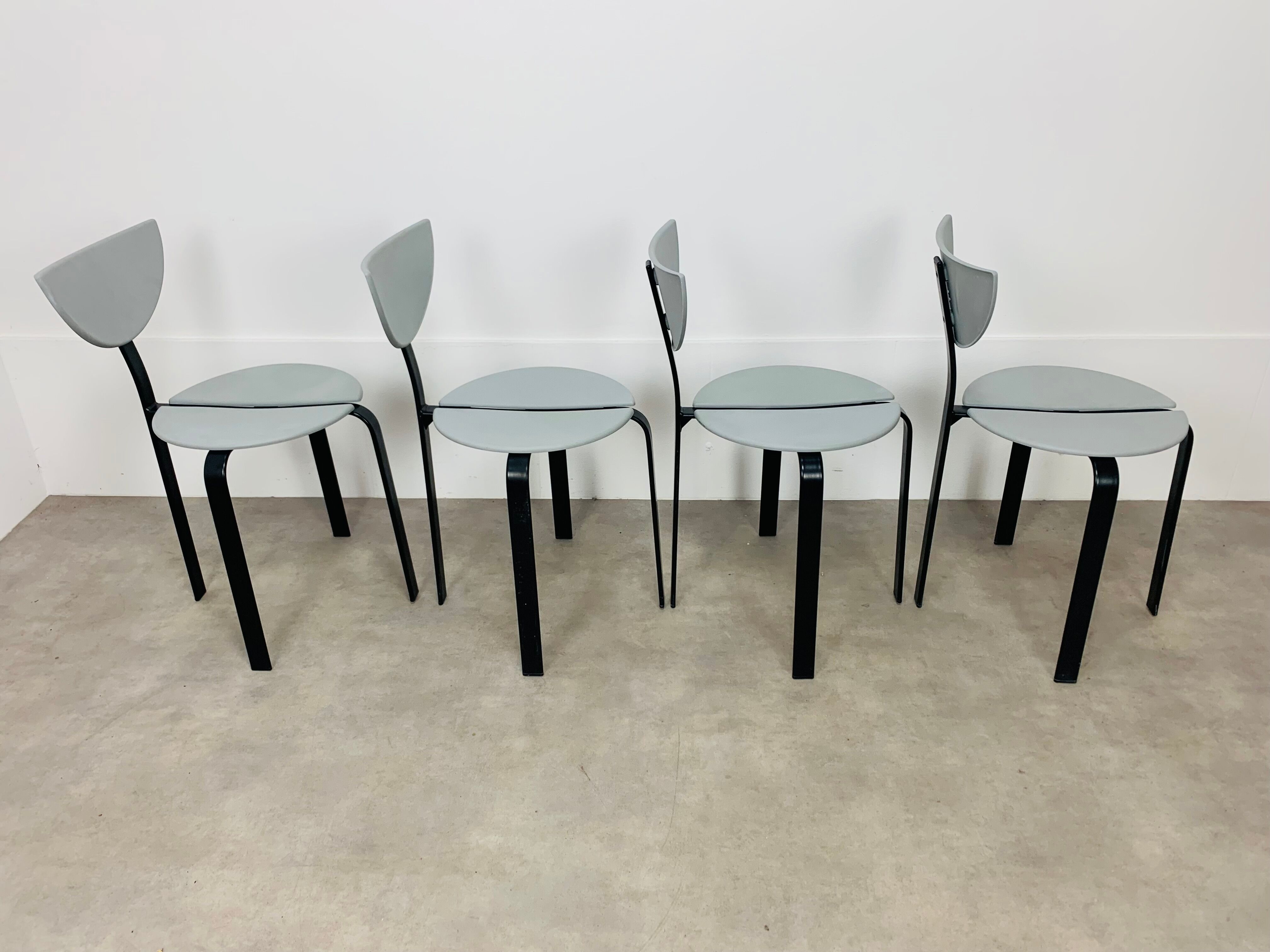 4 chairs Niels Gammelgaard and Lars Mathiasen for Bent Krogh, 1980, postmodern style
