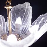 Elegant Murano Candlestick with 5 Leaves in Grit