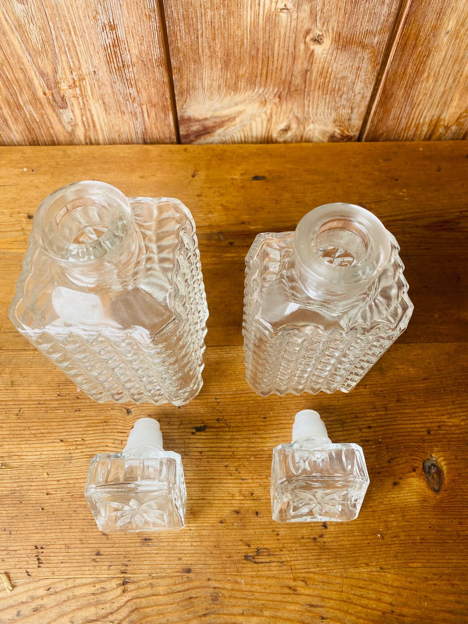 Duo de carafes à whisky années 70