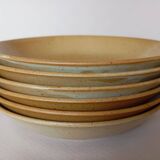 6 CNP Village stoneware skullcap plates