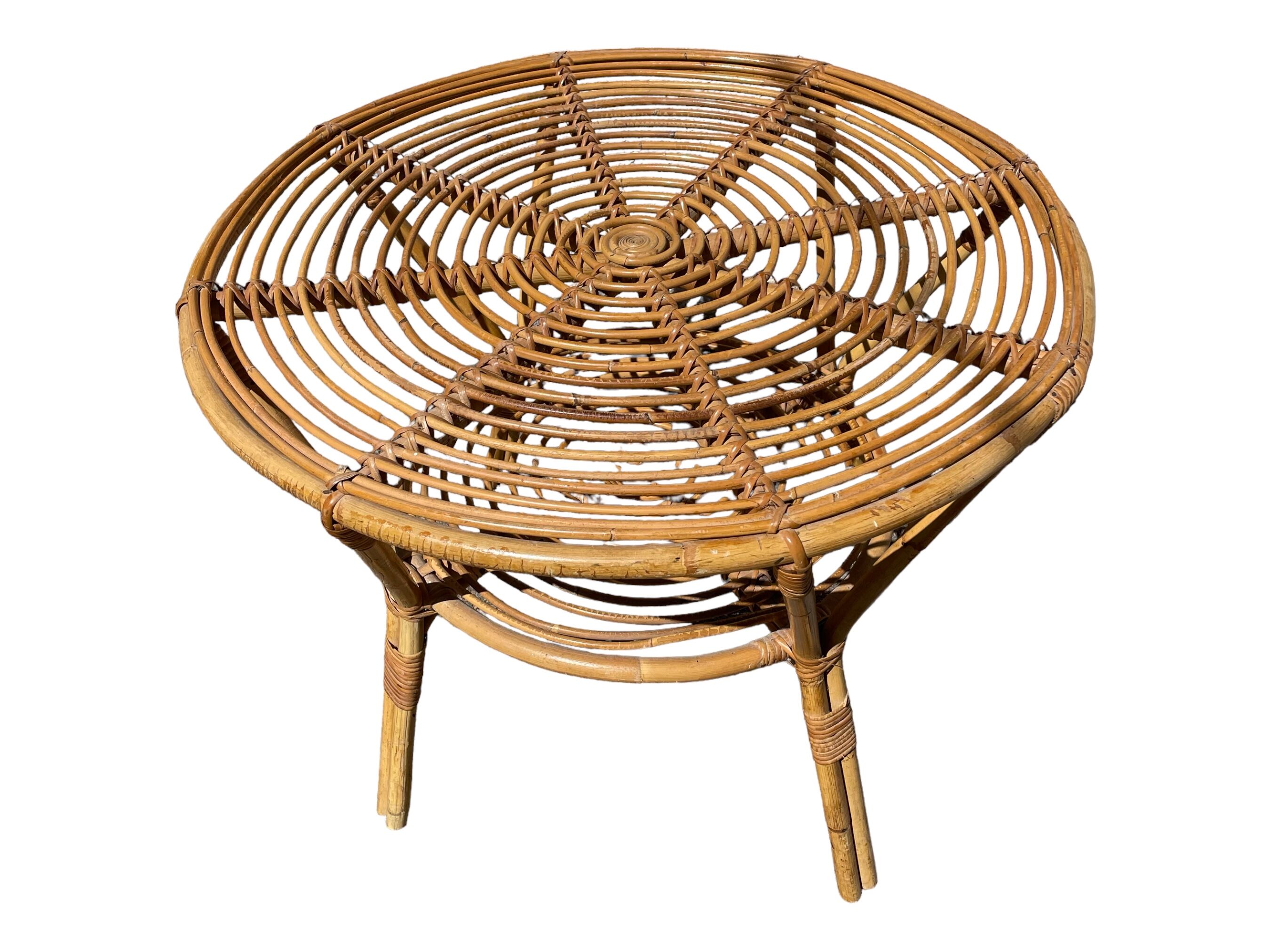 Rattan coffee table 60'S