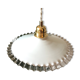 Suspension en opaline plate dentelée blanche années 50