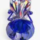 Vase Art Nouveau en Verre de Murano Bleu Produit par Toso, Italie